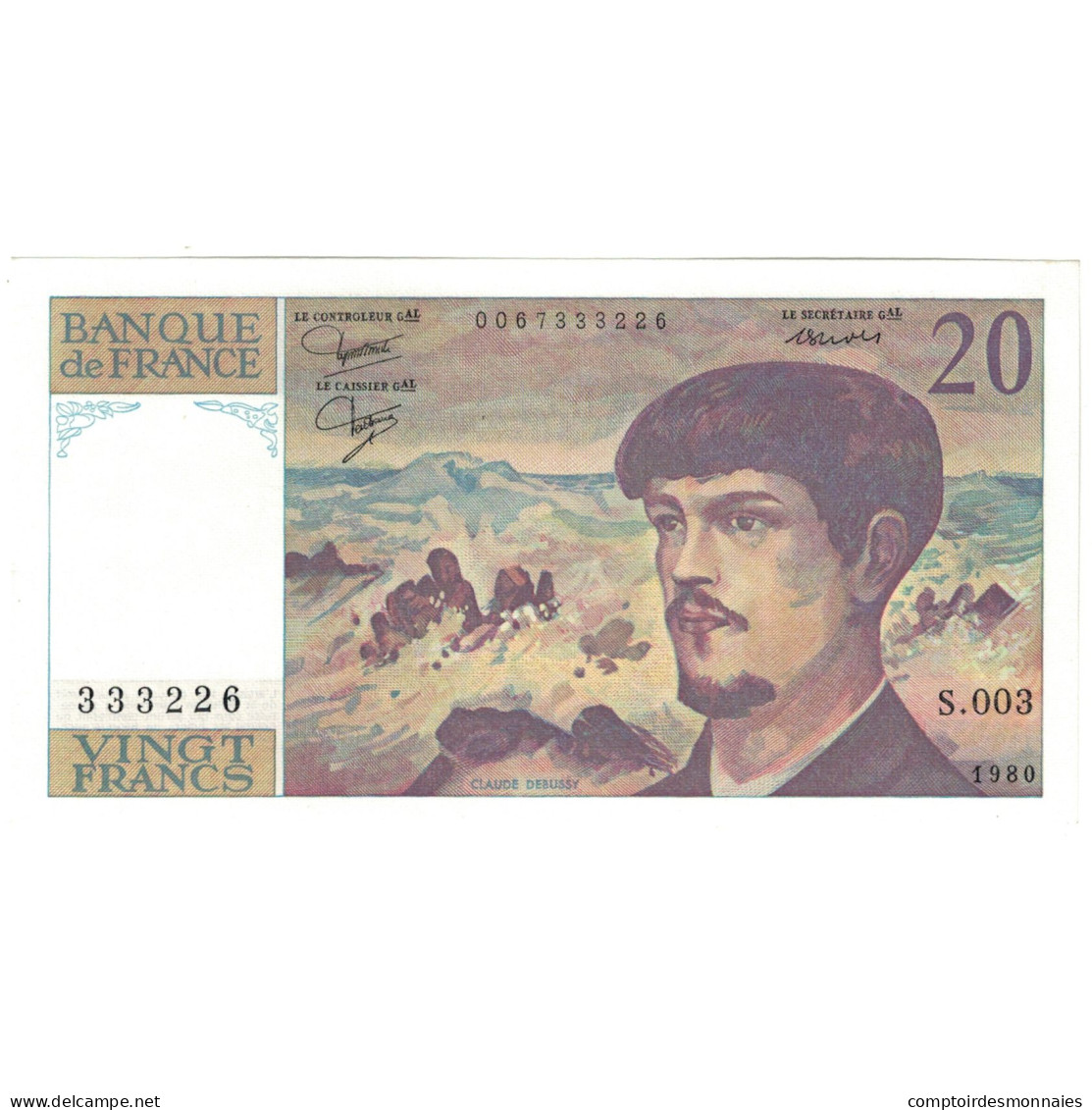 France, 20 Francs, Debussy, 1980, 333226 S.003, NEUF, Fayette:66.1, KM:151a - 20 F 1980-1997 ''Debussy''