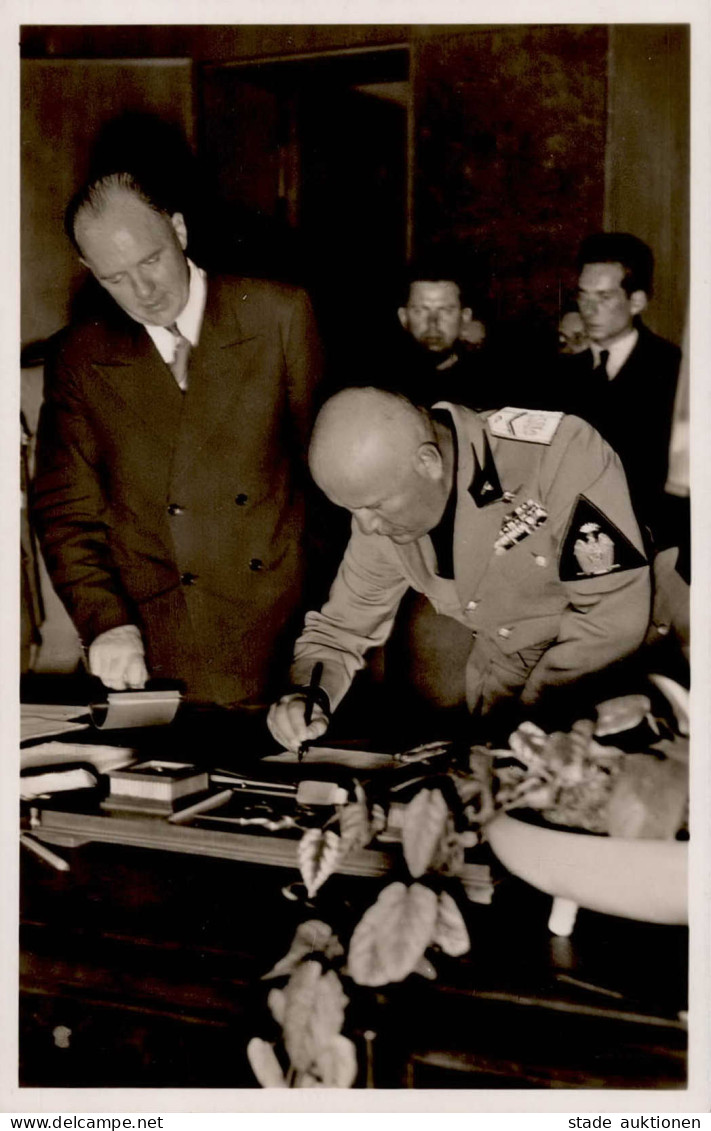 MUSSOLINI-HITLER WK II - PH S 10/2 Regierungschef Mussolini Unterschriebt Das Abkommen Von München I - Guerra 1939-45
