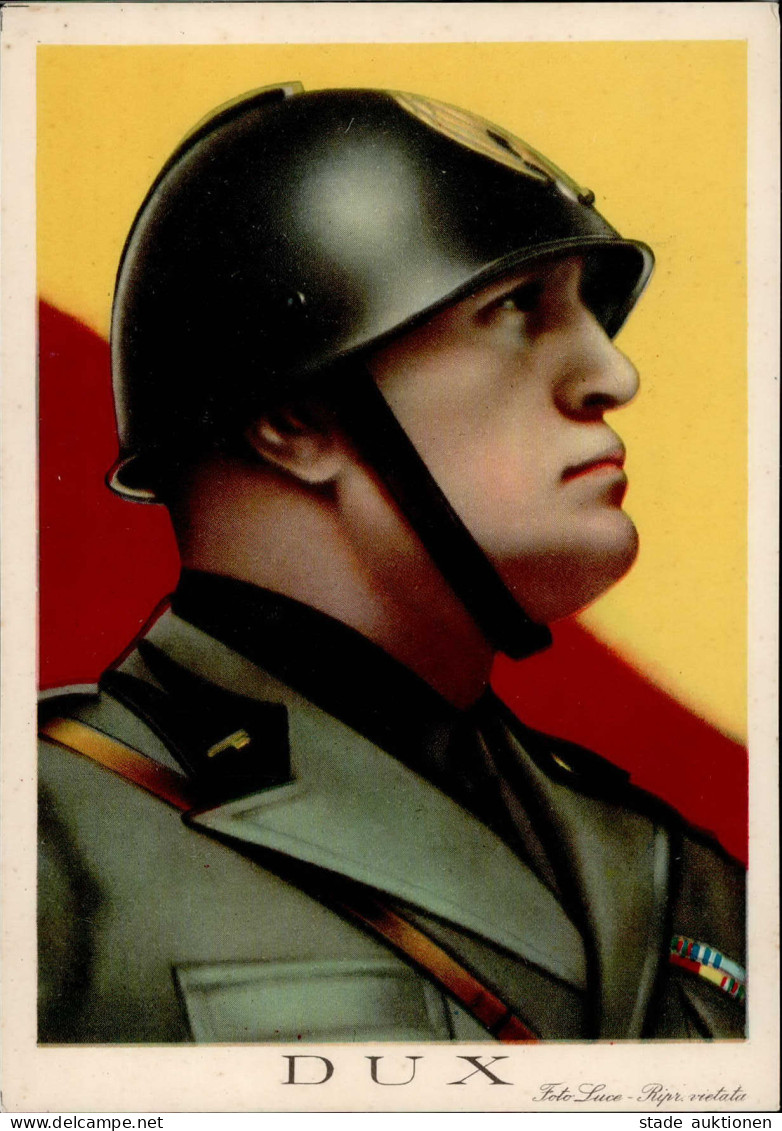 Mussolini Dux Künstlerkarte I-II - Guerra 1939-45