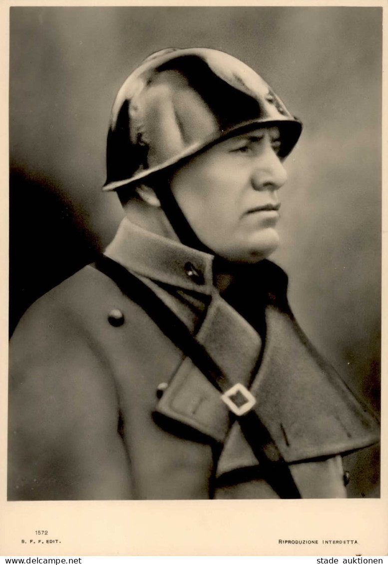 Mussolini Mit Stahlhelm I-II - War 1939-45