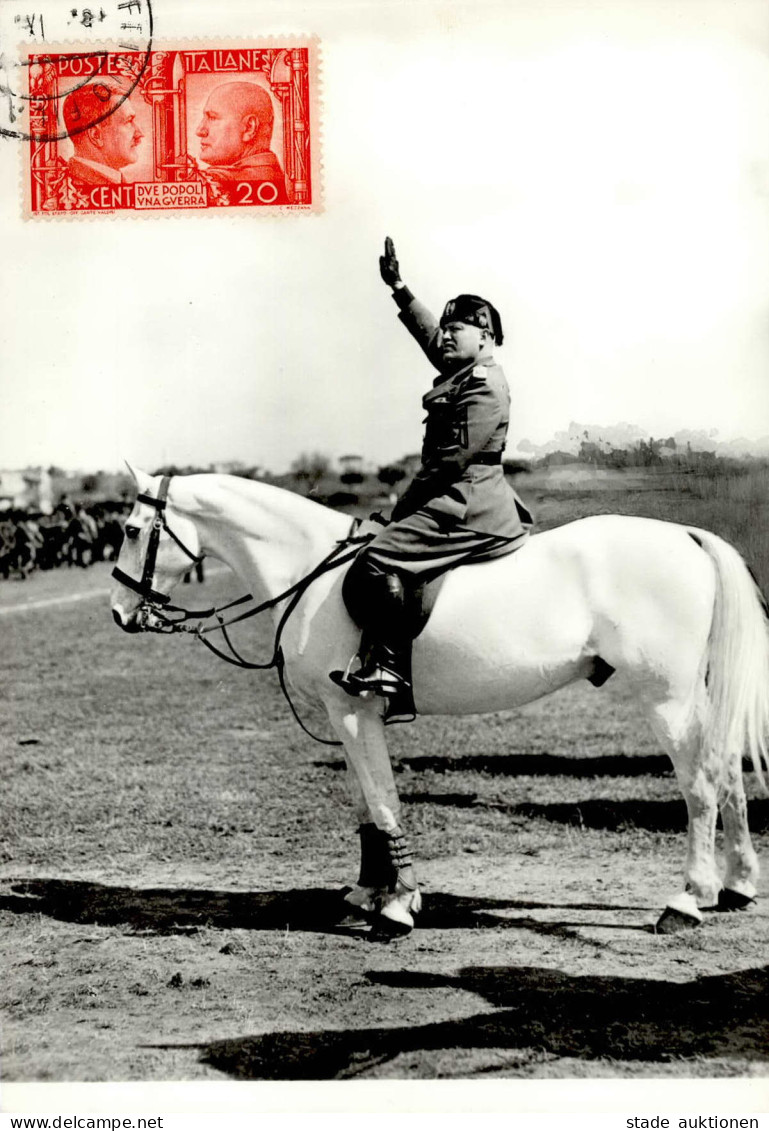 Mussolini Pferd Foto AK I-II - War 1939-45