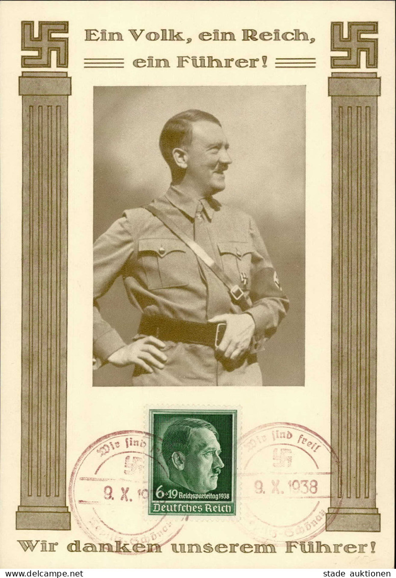 3. Reich Adolf Hitler Befreiungsstempel Teplitz-Schönau 1938 I - War 1939-45