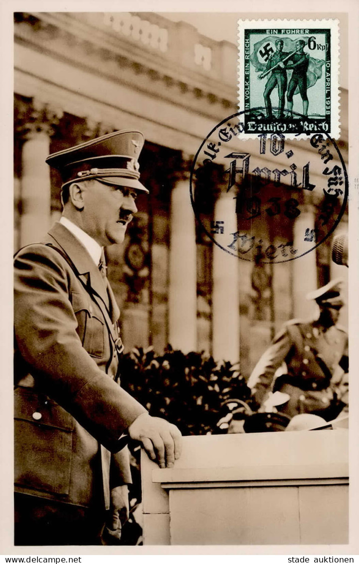 3. Reich Adolf Hitler Photo Hoffmann O 22 Sonderstempel 1938 I- - Weltkrieg 1939-45