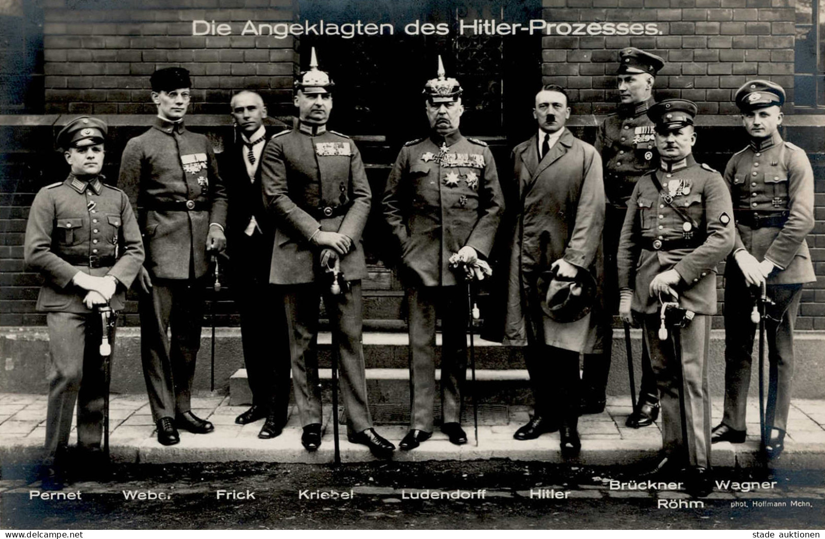 HITLER WK II - KAMPFZEIT HITLER-PROZESS 1924 - Die Angeklagten Des HITLER-PROZESSES 1924 U.a. Hitler Brückner RÖHM Photo - Guerra 1939-45