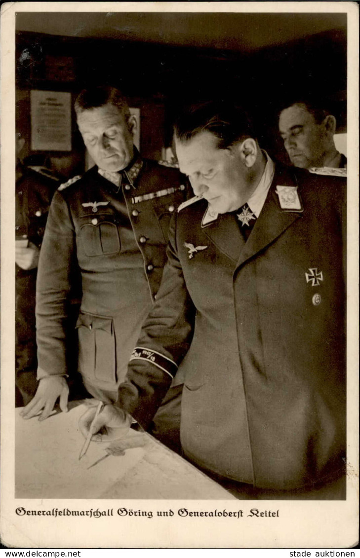 Göring Generalfeldmarschall U. Generaloberst Keitel PH R59 Foto-AK II- (Reißnagellöcher, Abschürfung) - Oorlog 1939-45