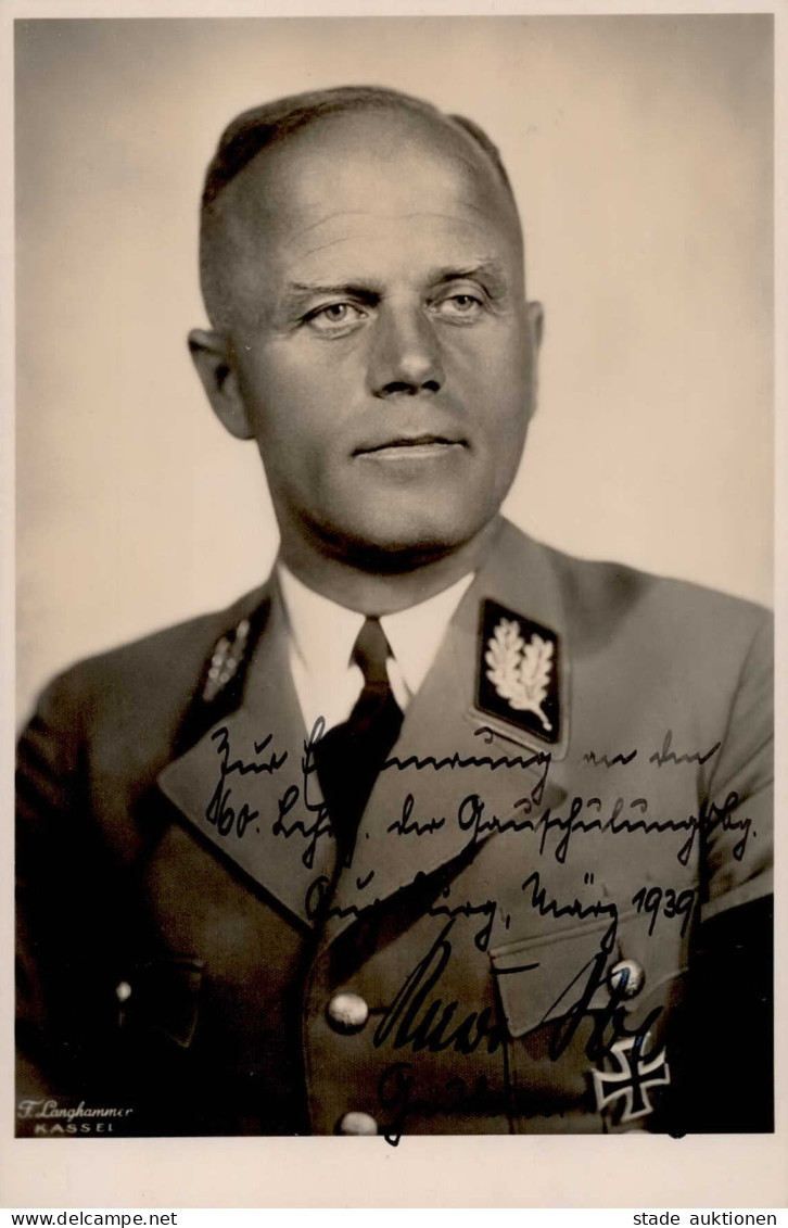 WK II Wahl, Karl Gauleiter Schwaben Und SS-Obergruppenführer. UNTERSCHRIFT Und  Eigenhändige Widmung Auf Fotokarte 1939 - War 1939-45