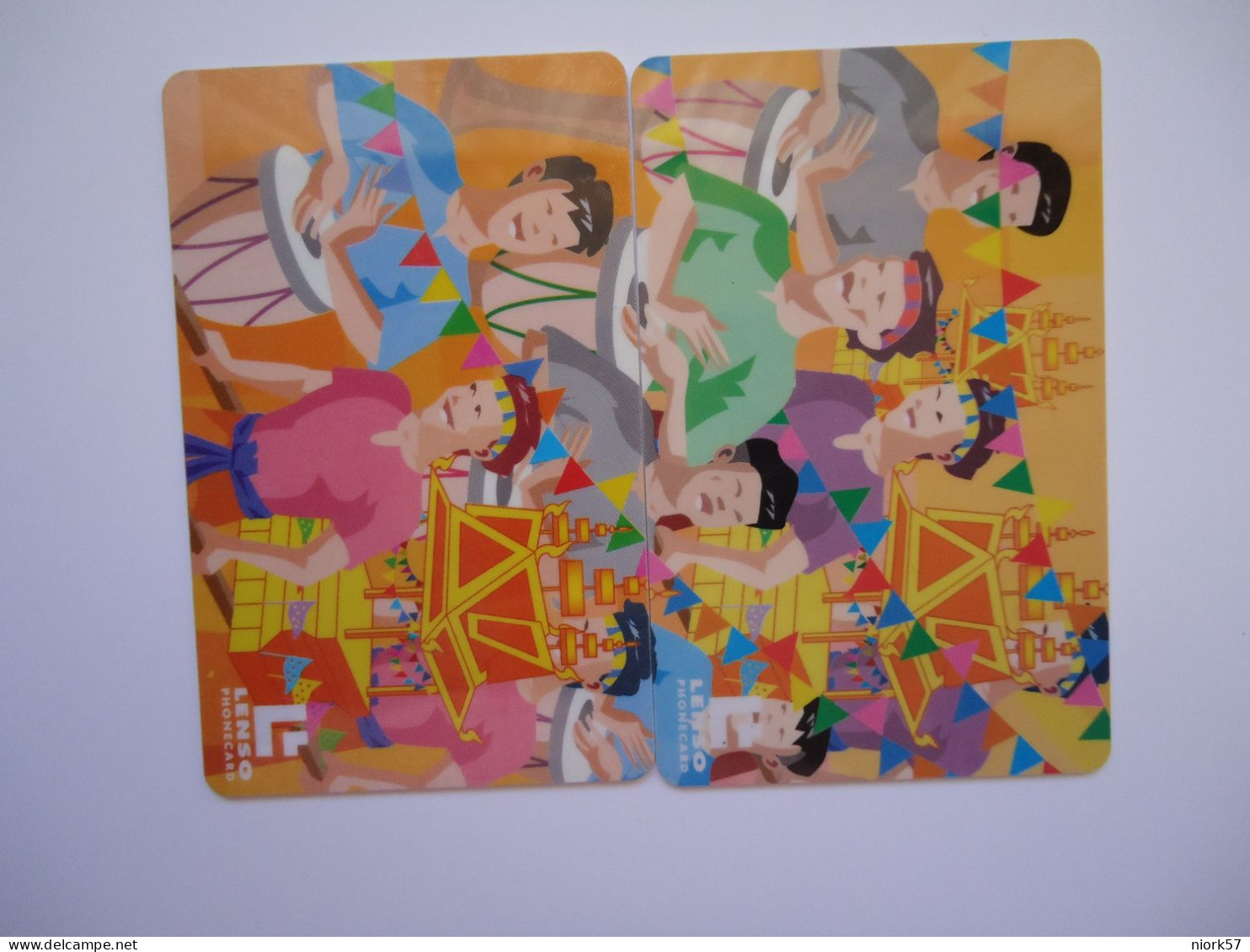 THAILAND CARDS PUZZLES LENSO 2 USED 154/500-155/300 CUSTUME MASK PUZZLES - Rompecabezas