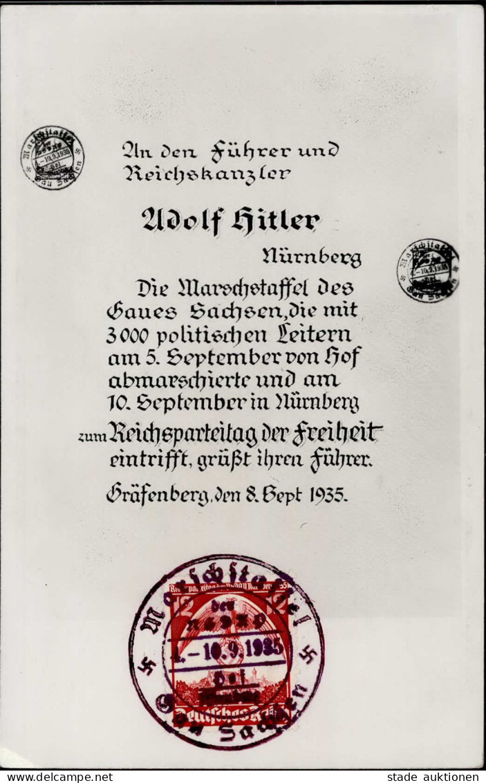 REICHSPARTEITAG 1935 WK II - MARSCHSTAFFEL-So-KARTE Mit S-o I-II - War 1939-45