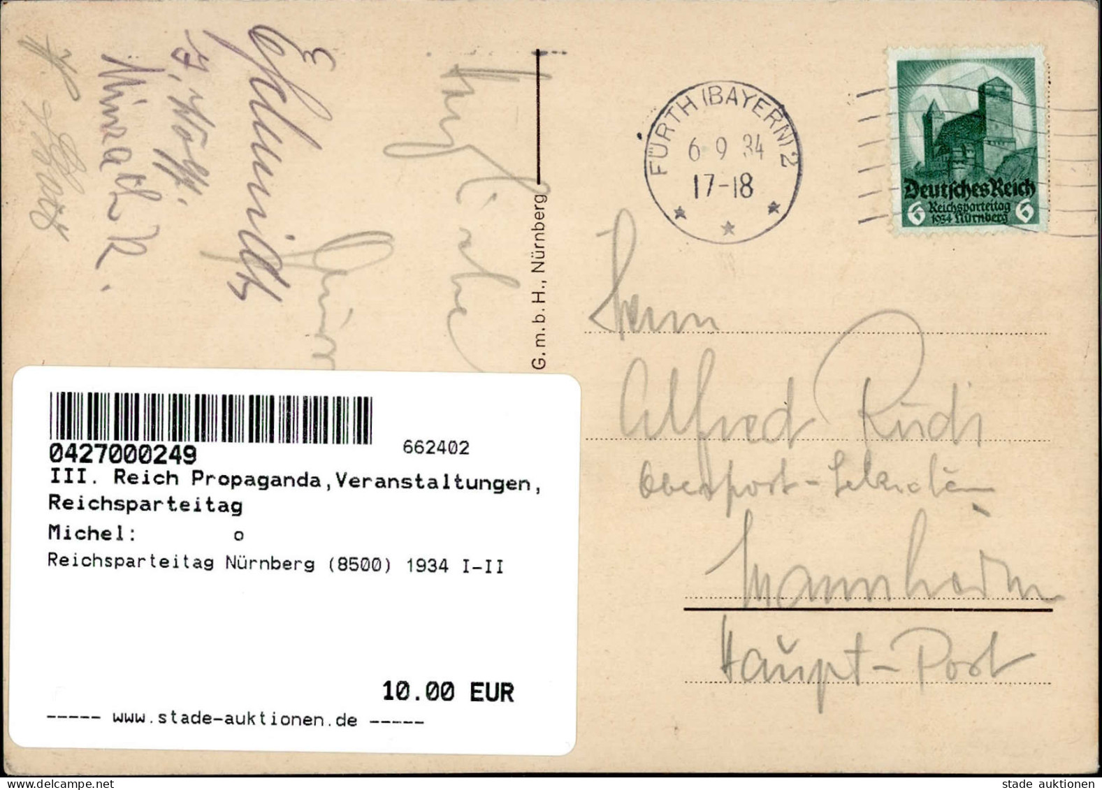 Reichsparteitag Nürnberg (8500) 1934 I-II - Weltkrieg 1939-45