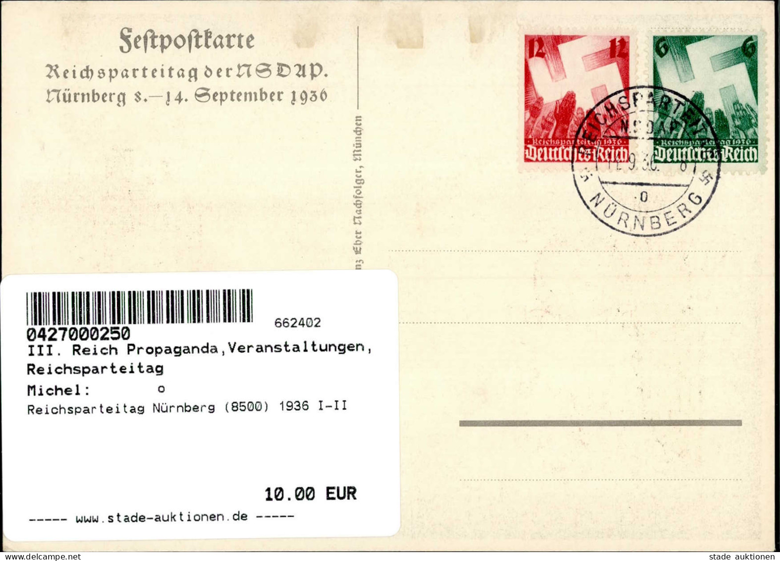 Reichsparteitag Nürnberg (8500) 1936 I-II - War 1939-45