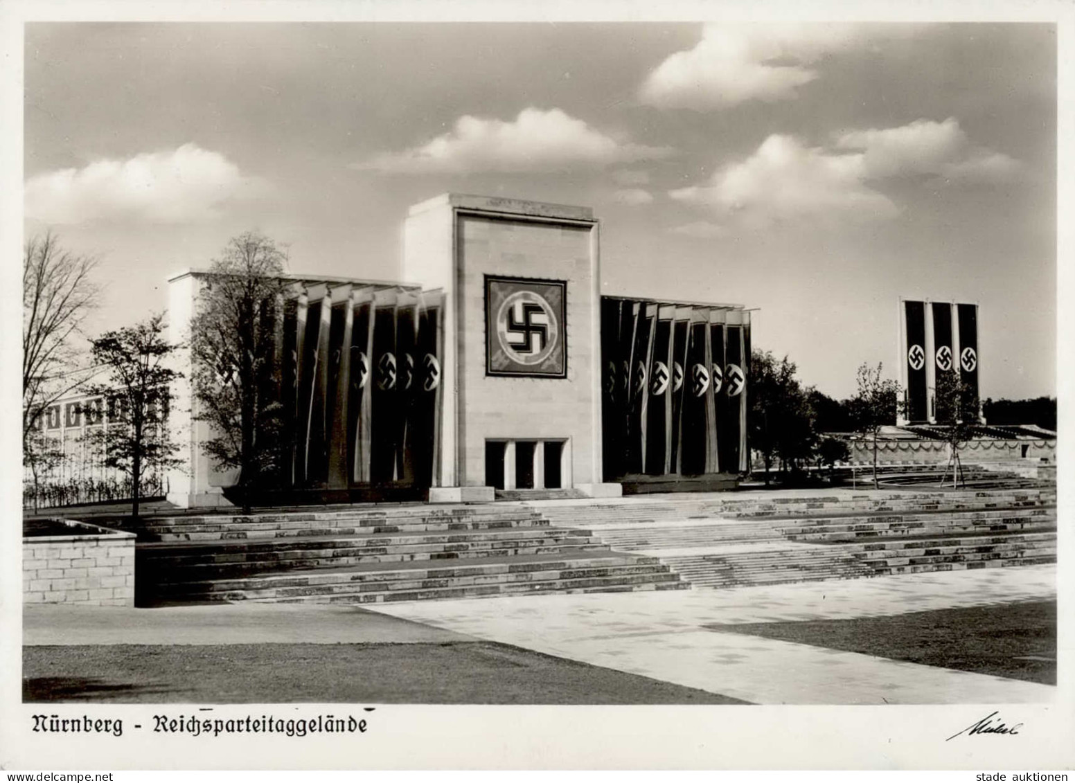 REICHSPARTEITAG NÜRNBERG WK II - Reichsparteitagsgelände Kongreßhalle S-o 1938 I - War 1939-45