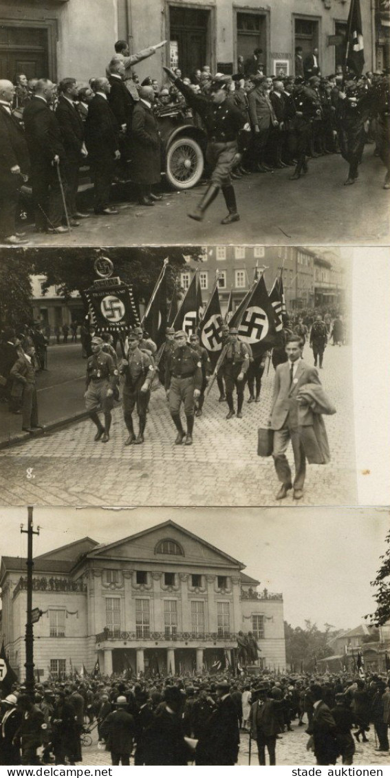 REICHSPARTEITAG WEIMAR 1926 WK II - 3 Seltene Foto-Ak (teils Literatur Bekannt,ohne Text) Vom 2.RPT WEIMAR 1926 Dabei HI - Oorlog 1939-45