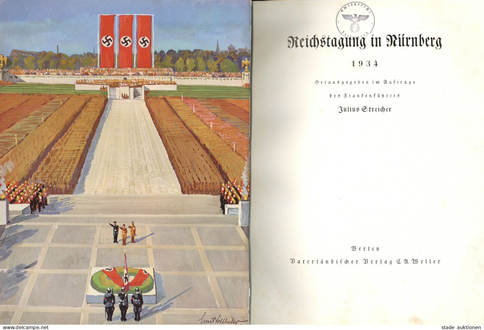 Reichsparteitag WK II Nürnberg (8500) Buch Reichtstagung In Nürnberg 1934 Von Frankenführer Streicher, Julius, Vaterländ - 1939-45