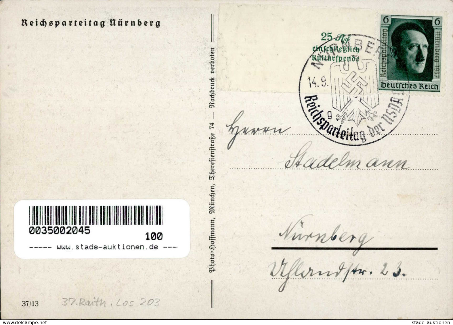 REICHSPARTEITAG NÜRNBERG 1937 WK II - PH 37/13 Sign. A.Reich S-o I-II - Weltkrieg 1939-45