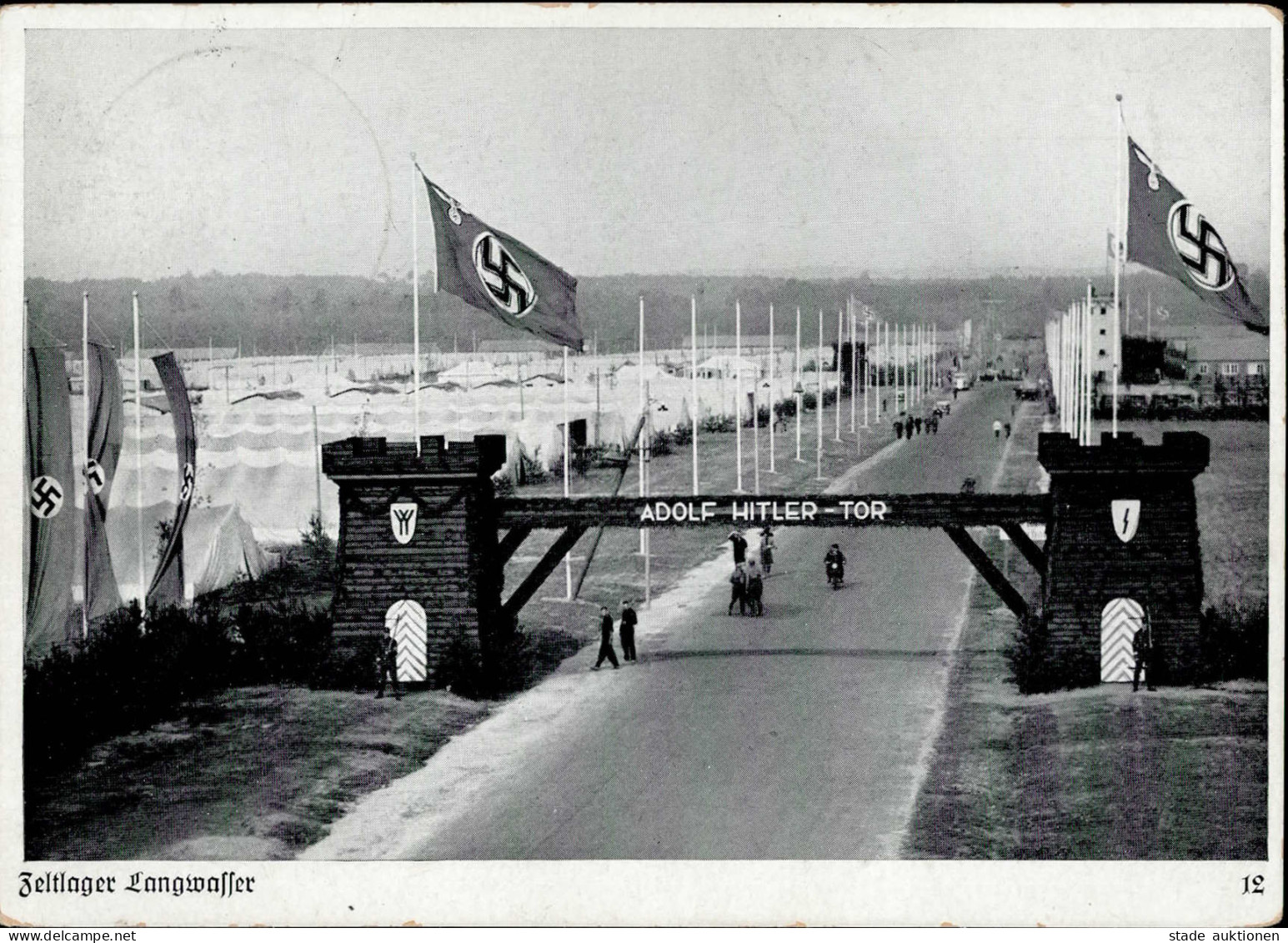 REICHSPARTEITAG NÜRNBERG 1937 WK II - Zerreiss 12 ZELTLAGER LANGWASSER S-o I-II - War 1939-45