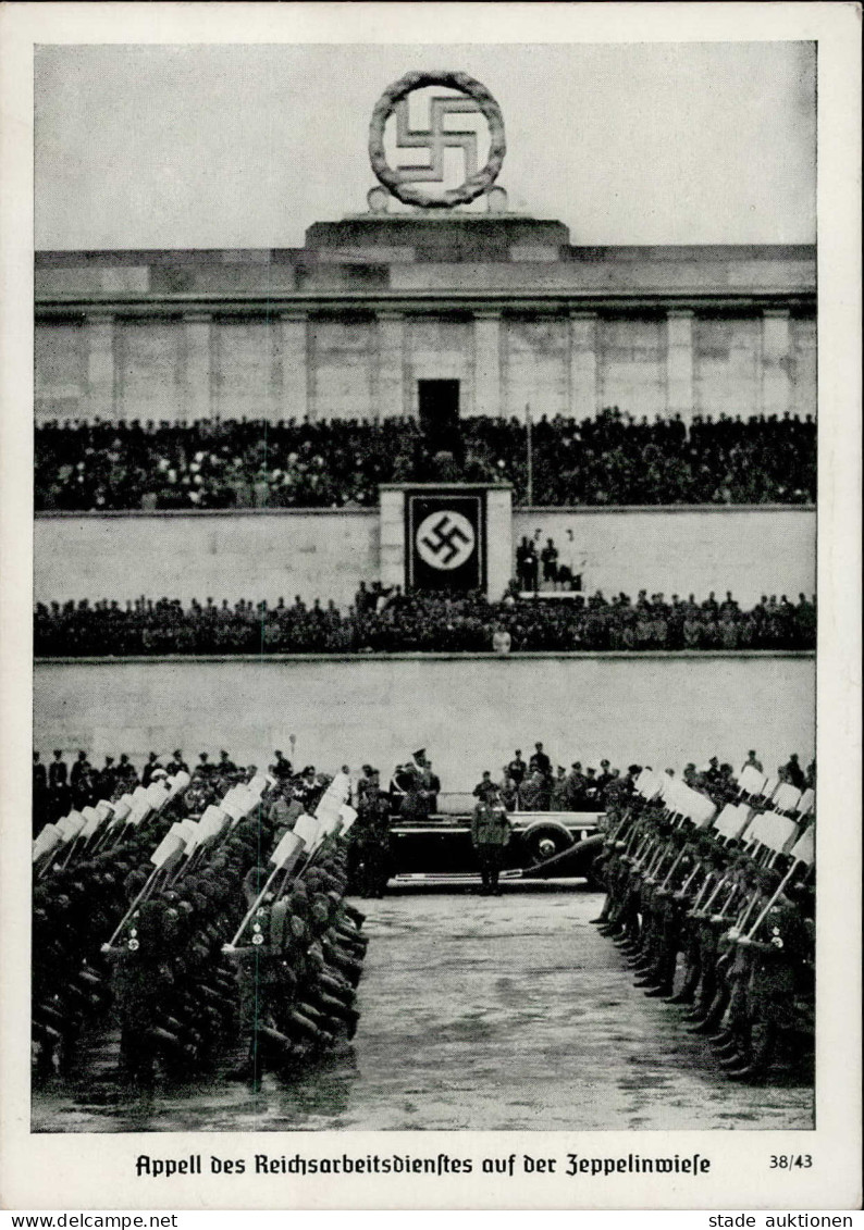 REICHSPARTEITAG NÜRNBERG 1938 WK II - Appell Des RAD Zeppelinwiese I - Weltkrieg 1939-45