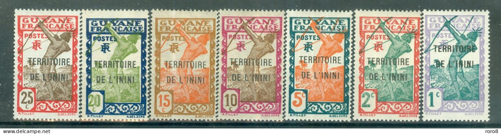 ININI - N°1* à  28* MH LUXE SCAN DU VERSO - Timbres De Guyane De 1929-38 Surchargés (Manque Les N°3,19,et 23). - Neufs