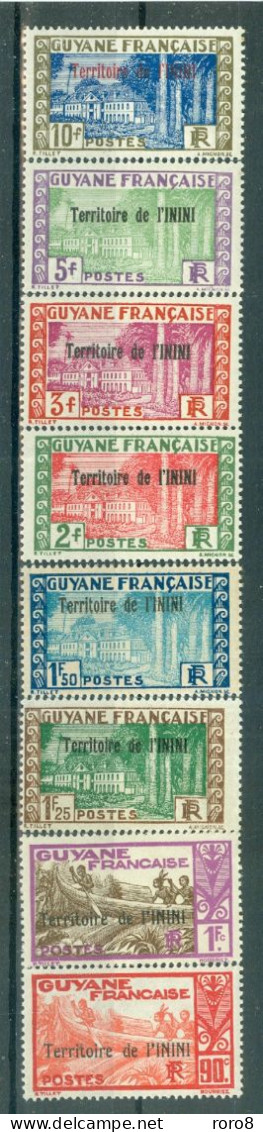 ININI - N°1* à  28* MH LUXE SCAN DU VERSO - Timbres De Guyane De 1929-38 Surchargés (Manque Les N°3,19,et 23). - Neufs