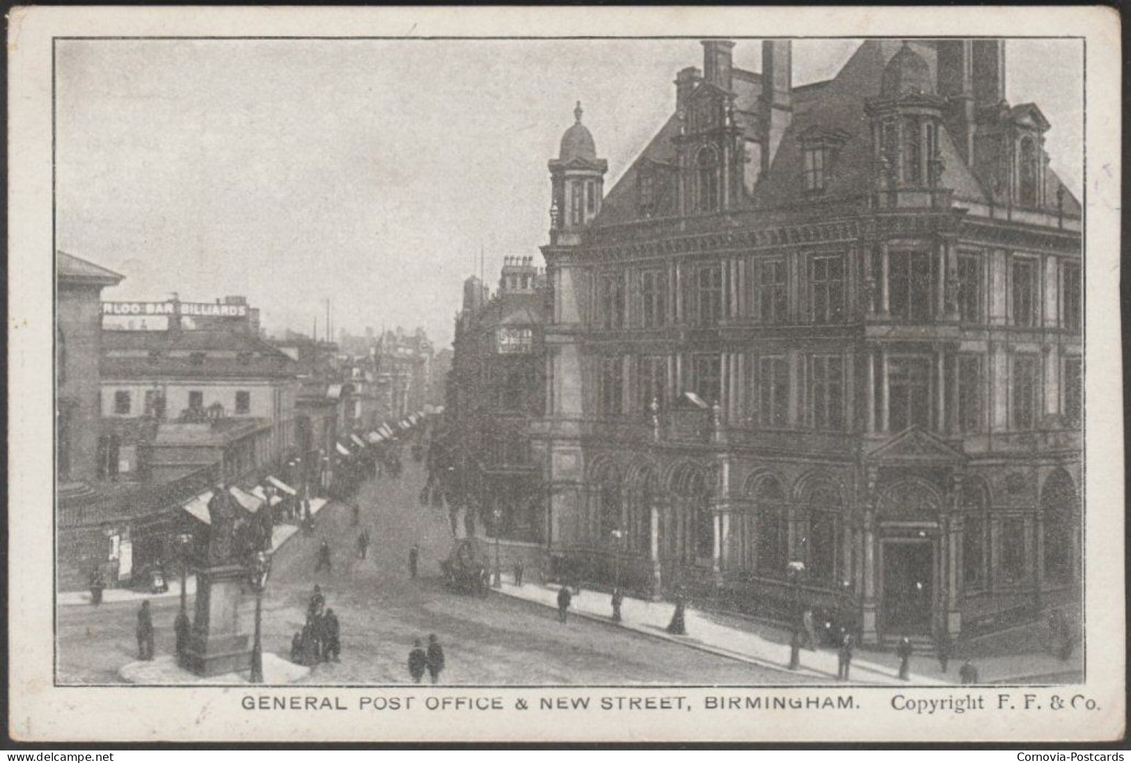 General Post Office & New Street, Birmingham, C.1905 - Frankel Postcard - Birmingham