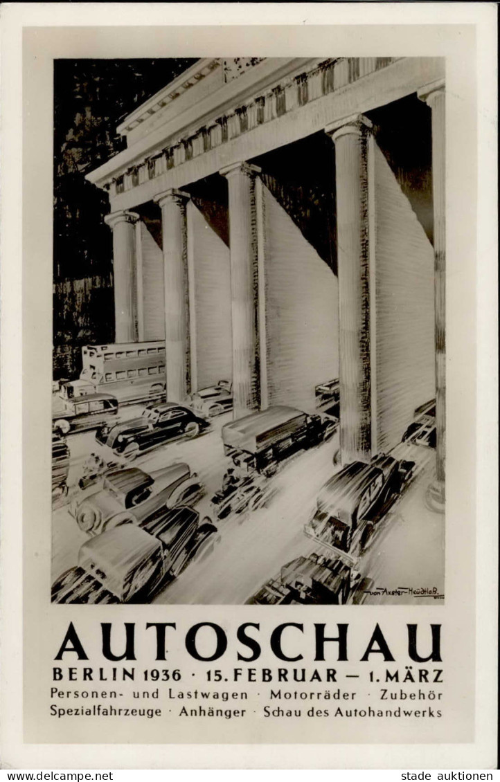 BERLIN WK II - AUTOSCHAU BERLIN 1936 Künstlerkarte Sign. Axter-Heudtlaß S-o I - Guerre 1939-45