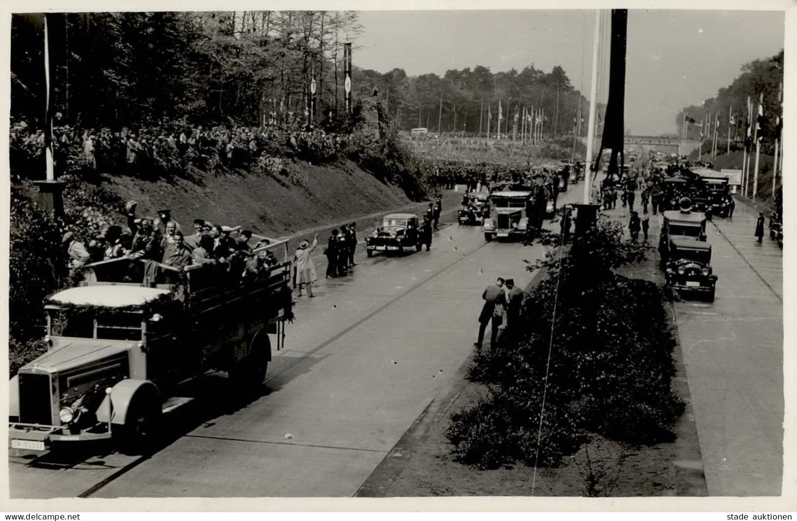 FRANKFURT/Main WK II - Foto-Ak REICHSAUTOBAHN-ERÖFFNUNG I - Weltkrieg 1939-45