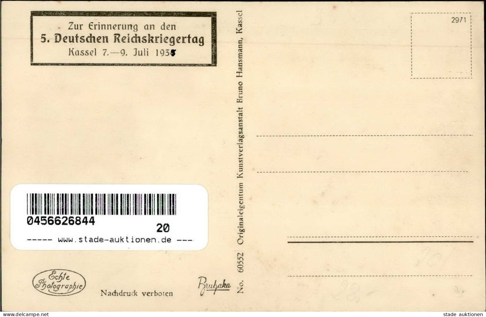 KASSEL WK II - NS-Flaggenkarte 5.DEUTSCHER REICHSKRIEGERTAG KASSEL 1935 Künstlerkarte Sign. Sieber I - Guerre 1939-45