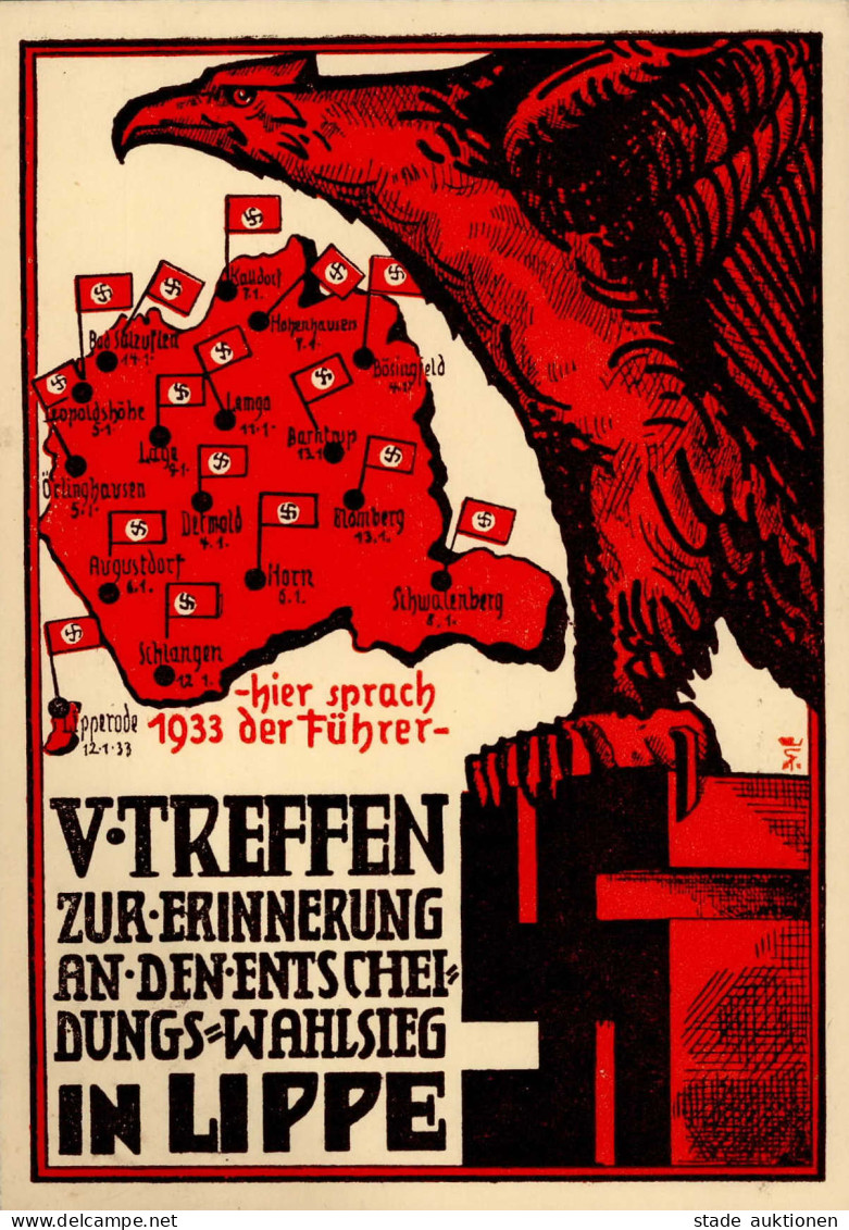 LIPPE WK II - FÜHRER-V-TREFFEN Erinnerung ENTSCHEIDUNGS-WAHLSIEG LIPPE 1938 I - Weltkrieg 1939-45