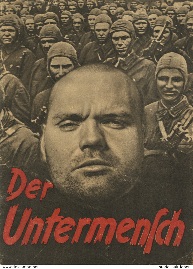 SS Broschüre Der Untermensch, Hrsg. Der Reichsführer-SS 1942, Verlag Nordland Berlin, 52 S. Im Format 25x34 Cm II - Guerra 1939-45