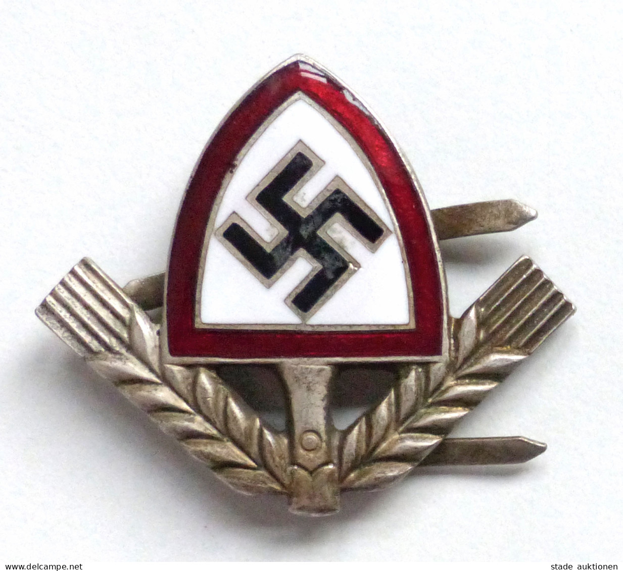 WK II RAD Reichsarbeitsdienst Mützen-Emblem Für Offiziere Emailliert II - Weltkrieg 1939-45