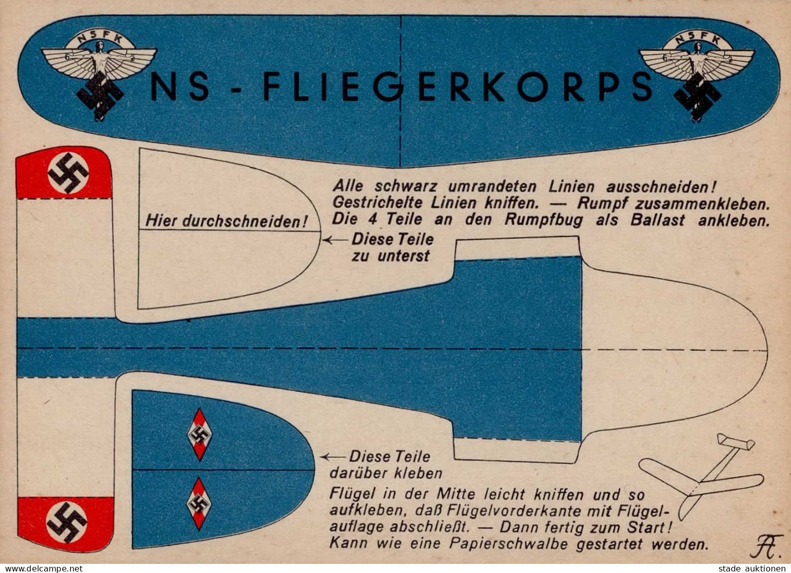 NS-FLIEGERKORPS WK II - FLIEGER-HJ NSFK-STURM BLAU I - Oorlog 1939-45