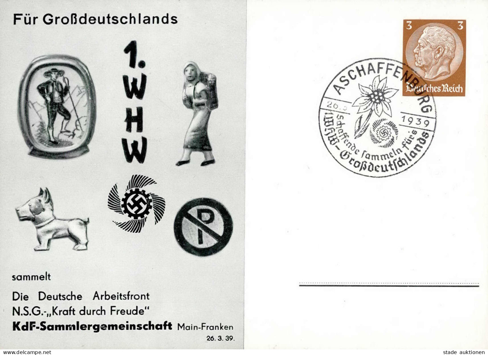 3. Reich WHW Privat-GSK S-O Aschaffenburg (DAF Sammelt...KdF Sammlergemeinschaft) 1939 I - Guerra 1939-45