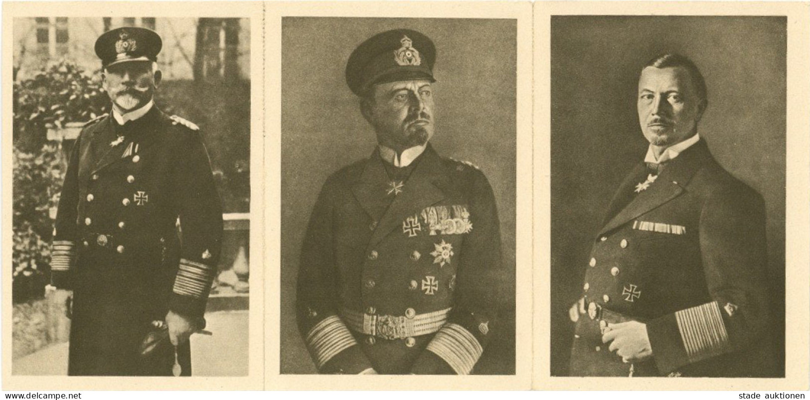 WHW 3 X Unsere Marine Deutsche Führer Admiral Scheer, Von Hipper Und Von Schröder. Zusammenhängend I-II - Weltkrieg 1939-45