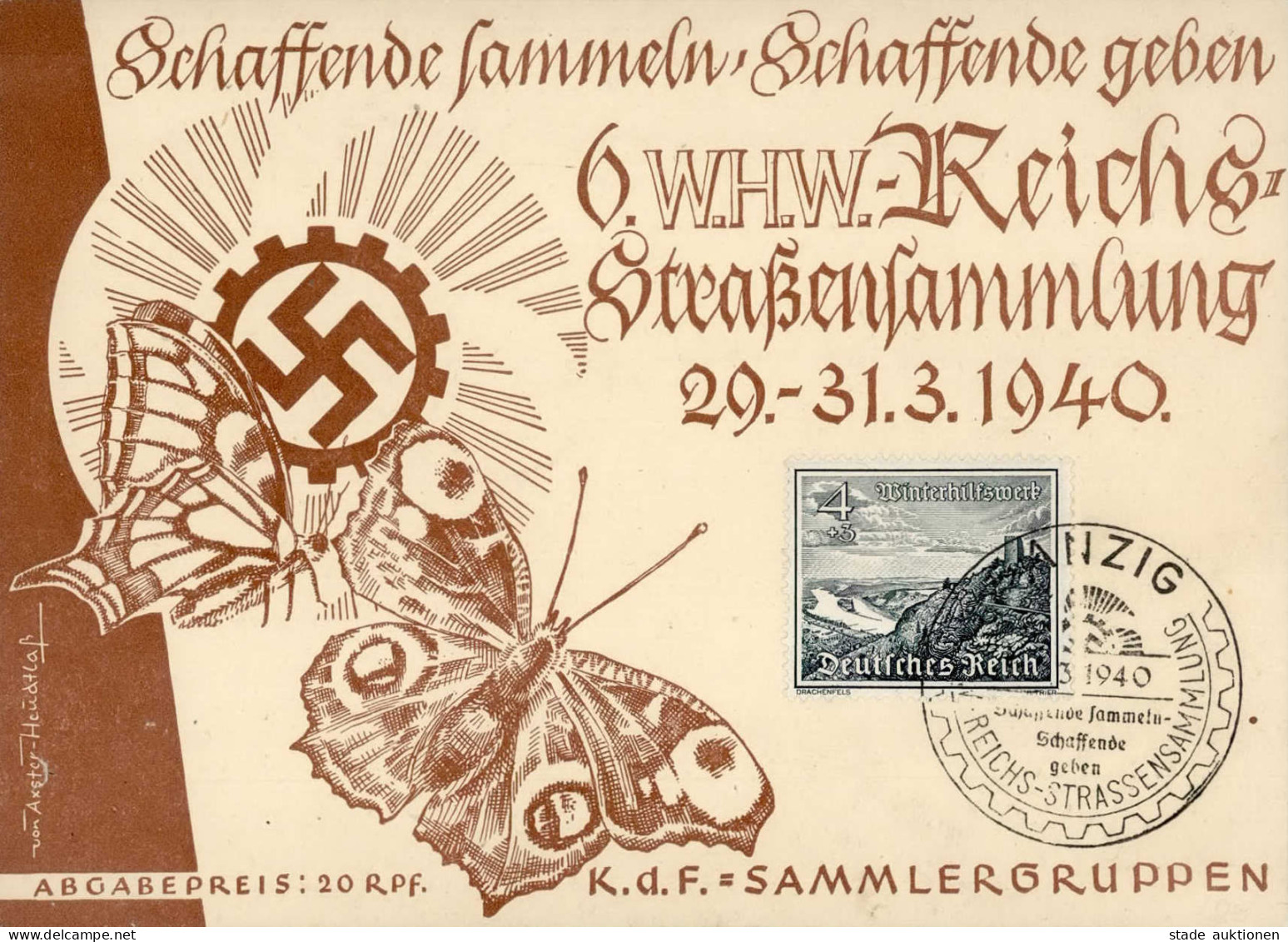 WHW Reichsstraßensammlung Danzig 1940 I - War 1939-45