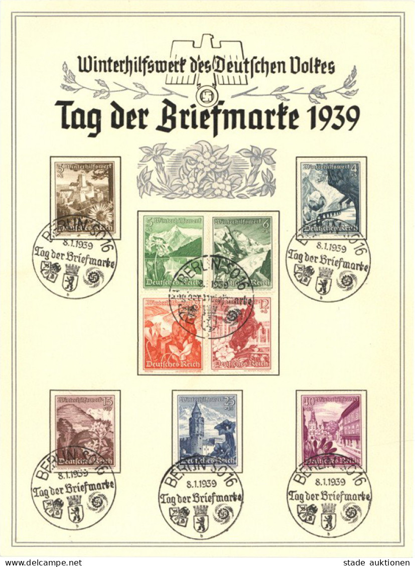 WHW WK II - DINA5-WHW-GEDENKBLATT TAG Der BRIEFMARKE 1939 S-o BERLIN I - Oorlog 1939-45