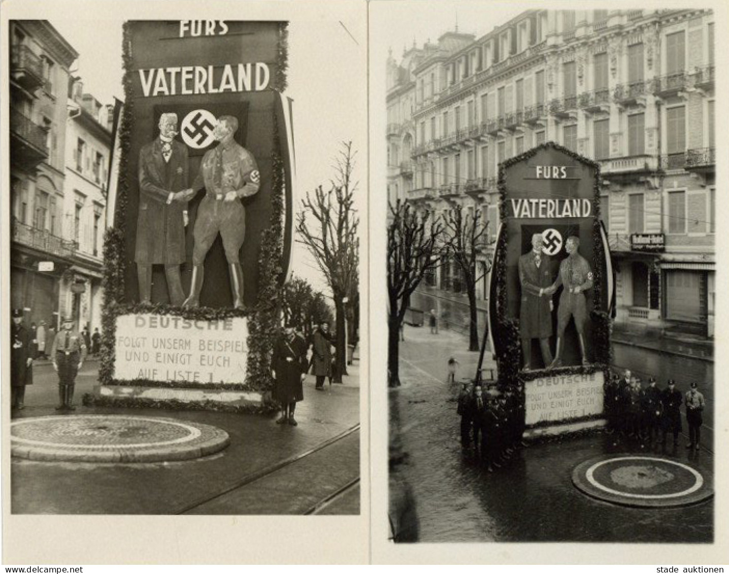 Baden-Baden Wahlkampf Zur Reichstagswahl 1933 Lot Mit 2 Fotokarten I-II - War 1939-45