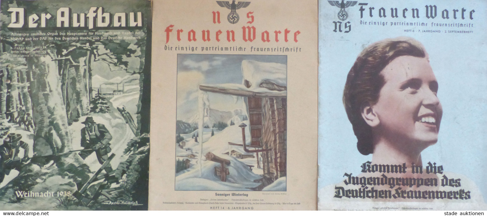 WK II Dokumente Konvolut Mit Ca. 80 Zeitungen/Zeitschriften, Meist Der Aufbau II - Guerre 1939-45