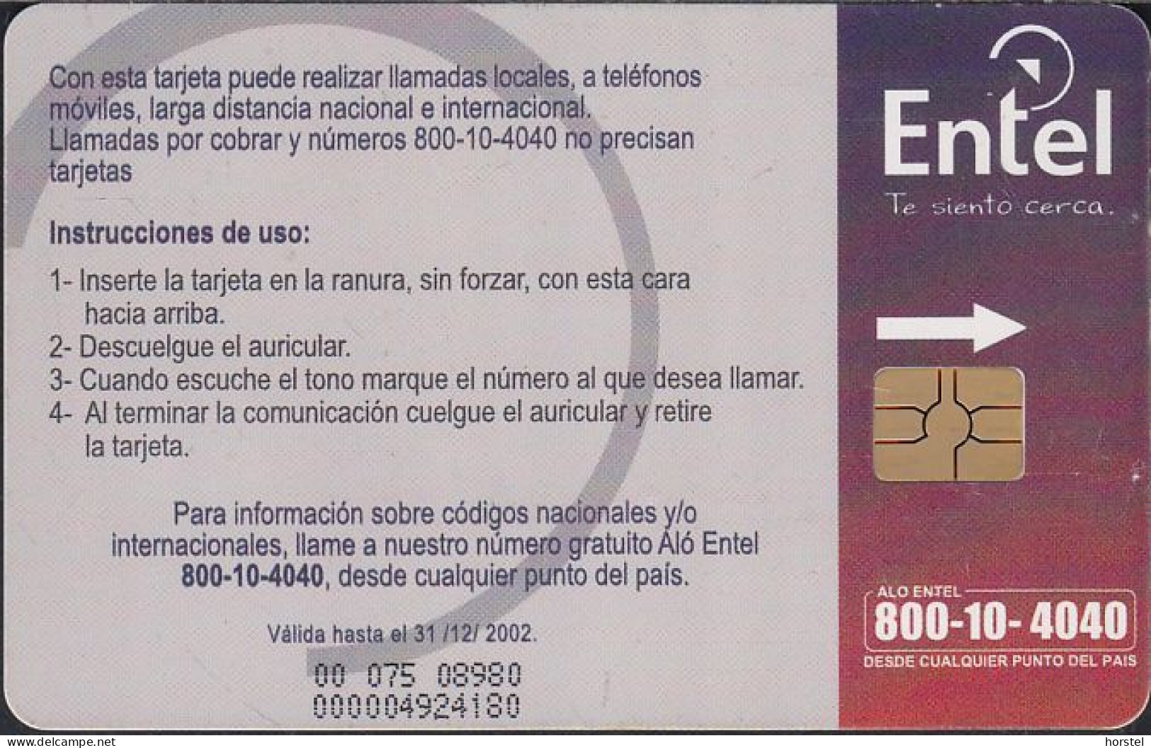 Bolivien - Bolivia C20 - Chip - Comunicacion Veloz - 10 Bs. - 31.12.2002 - Bolivien