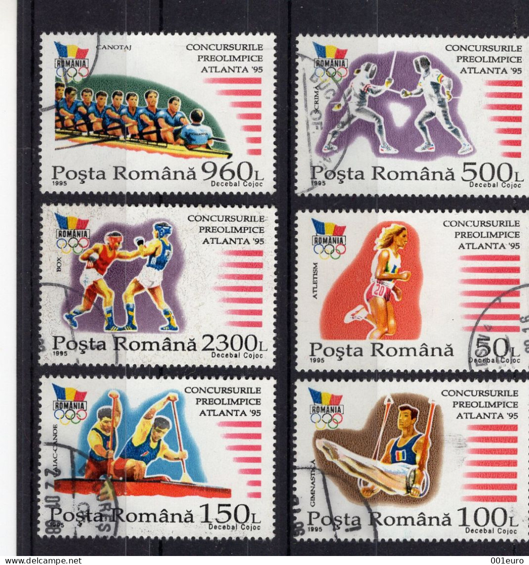 ROMANIA 1995  : ATLANTA PRE OLYMPIC GAMES, Rare Really Circulated Set Of 6 Stamps - Registered Shipping! - Usado