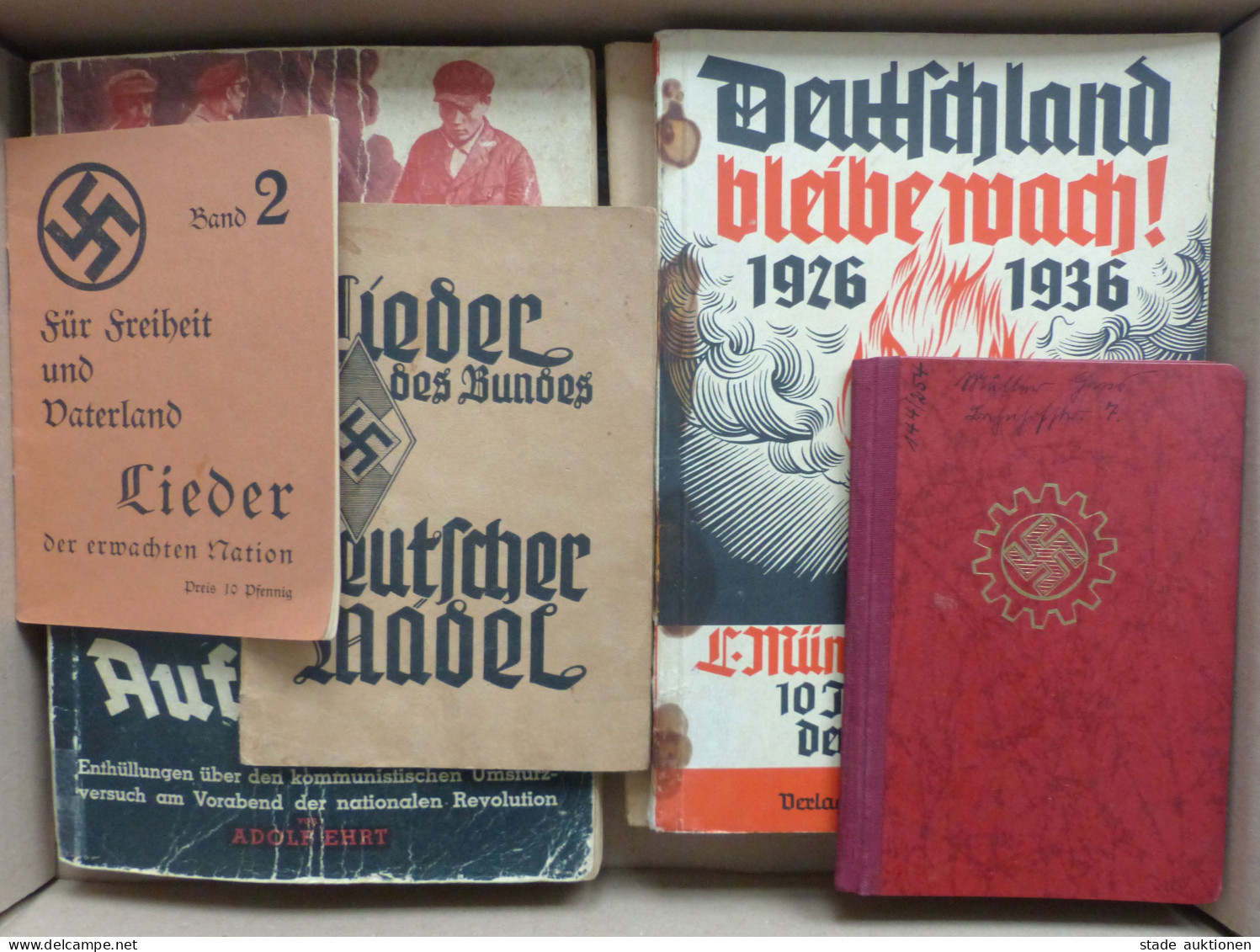 WK II Lot Fotoalbum Meine Dienstzeit 5 Bücher Und 1 Ausweis II - Weltkrieg 1939-45