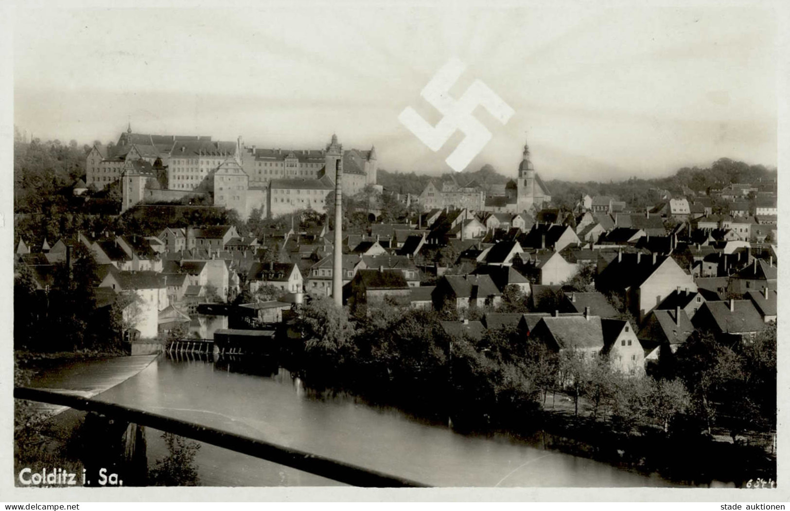 Aufgehende Sonne WK II - COLDITZ I.Sa. Rückseitig Klebespuren II - War 1939-45