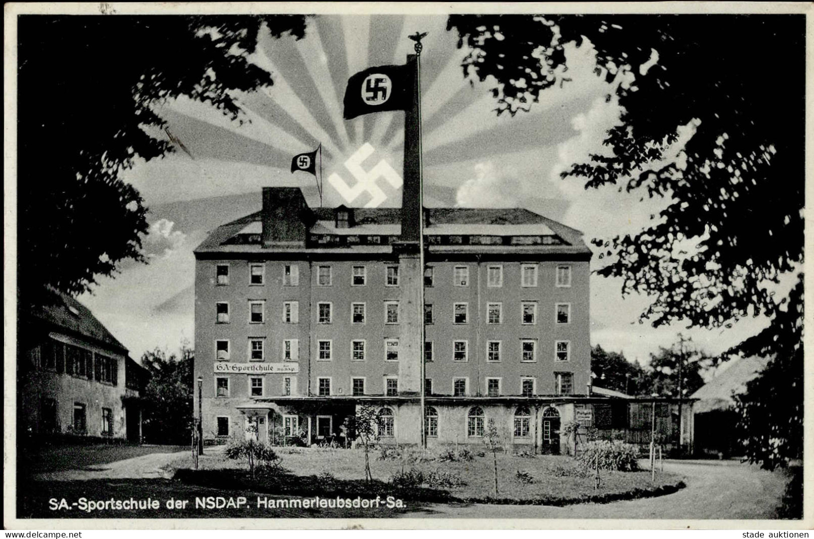 Aufgehende Sonne WK II - HAMMERLEUBSDORF,Sa. SA-Sportschulde Der NSDAP 1932 I-II - Guerre 1939-45