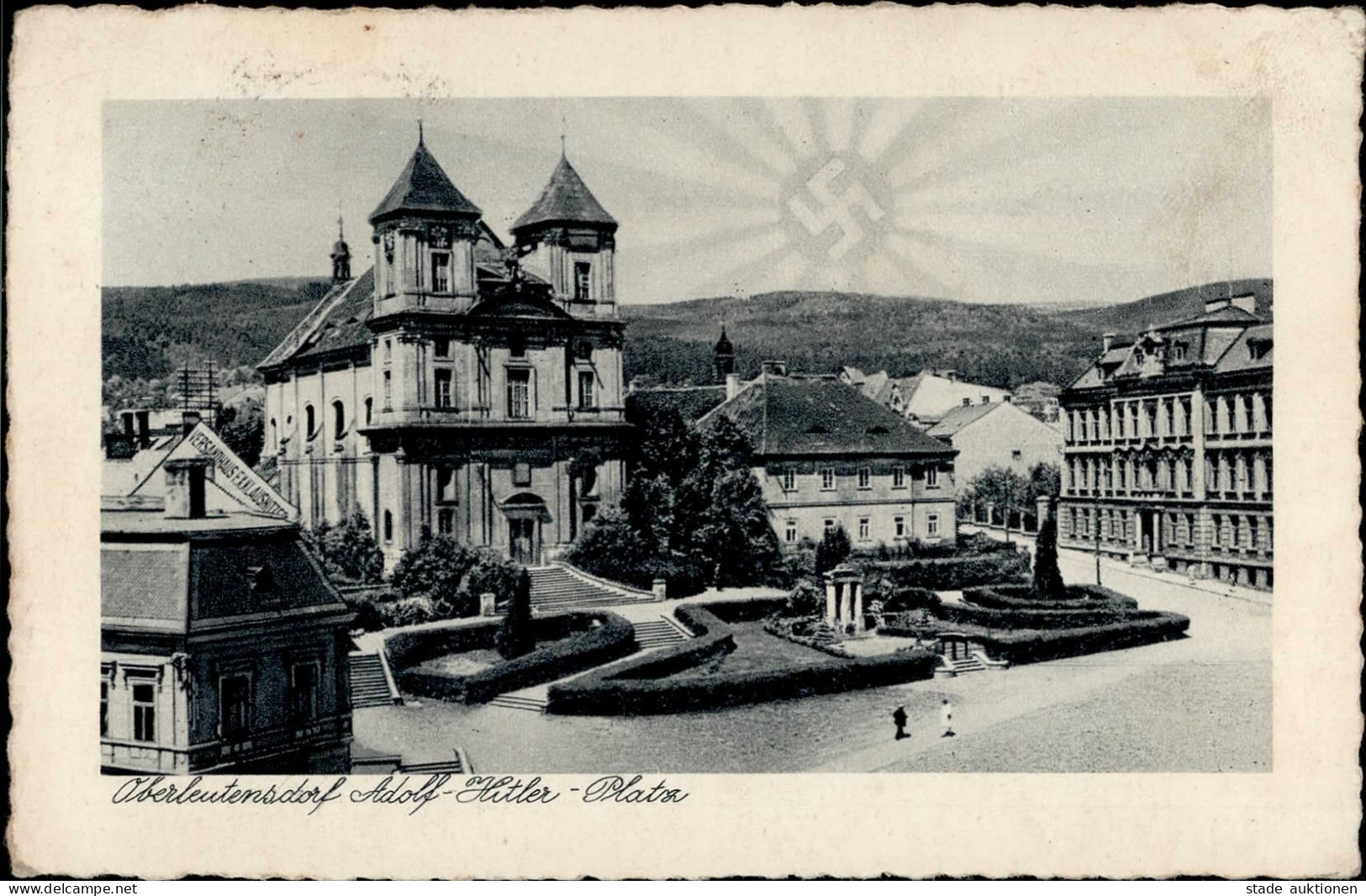 Aufgehende Sonne WK II - OBERLEUTERSDORF Adolf-Hitler-Platz I-II - War 1939-45