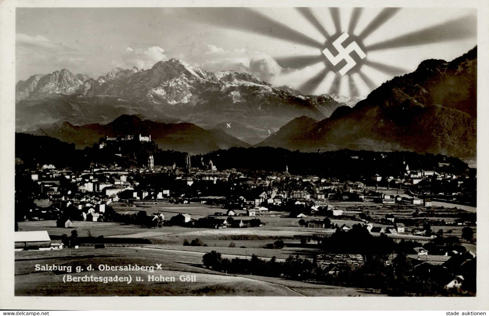 Aufgehende Sonne WK II Salzburg G. D. Obersalzberg I-II - Guerra 1939-45