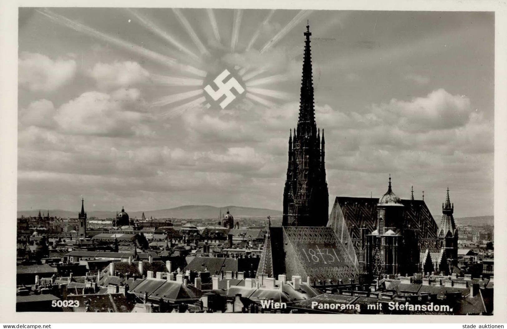 Aufgehende Sonne WK II Wien Panorama Mit Stefansdom 1933 I- - Weltkrieg 1939-45