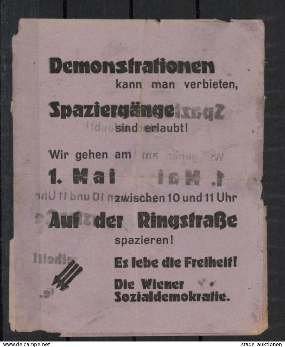 Antipropaganda WK II Flugblatt 1. Mai Wiener Sozialdemokratie - Weltkrieg 1939-45