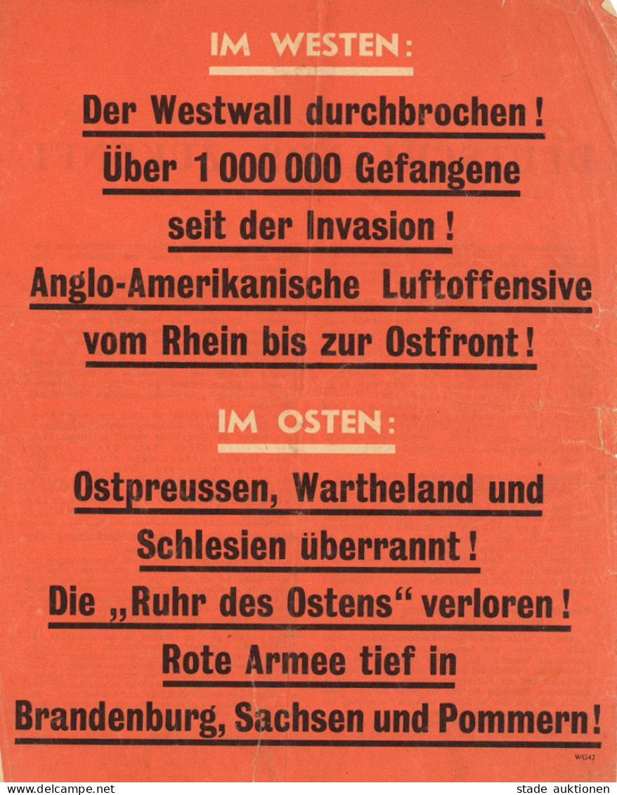 Antipropaganda WK II Flugblatt Deutschlands Zukunft Roosevelt Erläutert Die Beschlüsse Der Krim-Konferenz 1945 II (Einri - Weltkrieg 1939-45