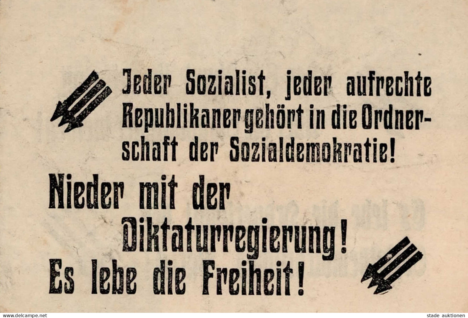 Antipropaganda WK II Flugblatt Nieder Mit Der Diktaturregierung - Guerre 1939-45