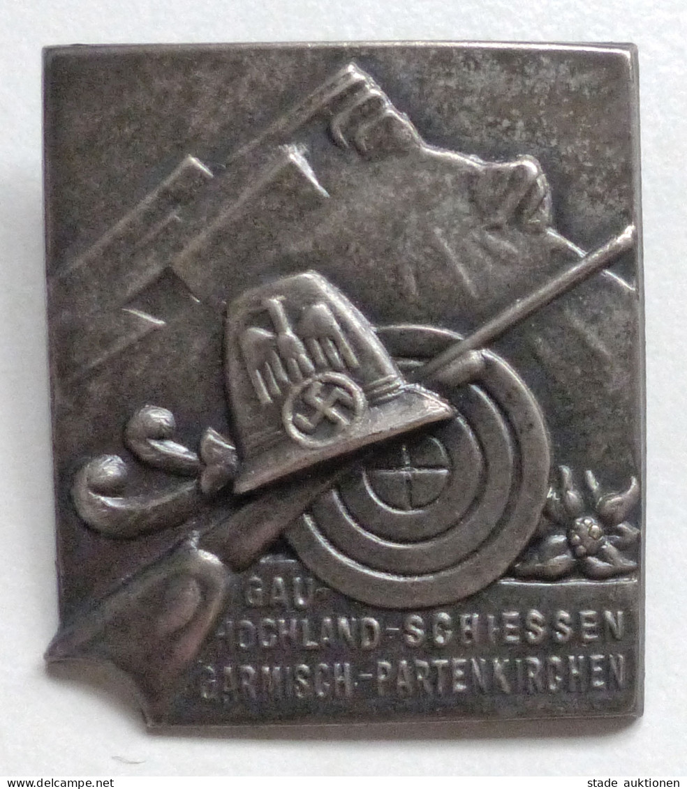 WK II Orden Garmisch-Partenkirchen Plakette Vom Gau-Schießen I-II - War 1939-45