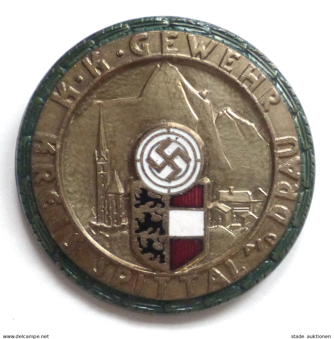 WK II Orden Kreis Spittal Plakette Vom K.K. Gewehr I-II - Guerra 1939-45