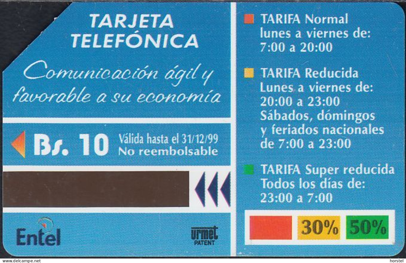 Bolivien - Bolivia - Entel - Urmet 06 - First Definitive - Satelite Station - 10 Bs. - Bolivië